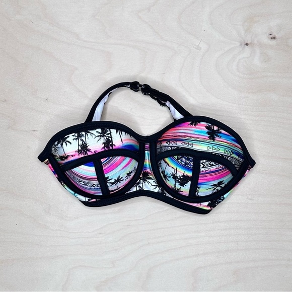 OP Swimwear Ocean Pacific Tropical Push-Up Bikini Top‎ Juniors S 3-5 - Picture 1 of 4